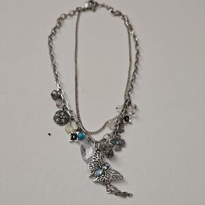 Silver Butterfly Charm Necklace